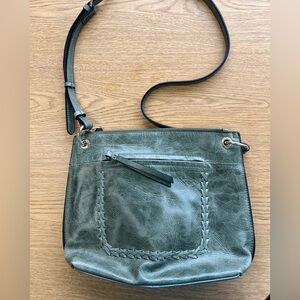 Tommy Bahama Leather Crossbody Bag in Olive Green